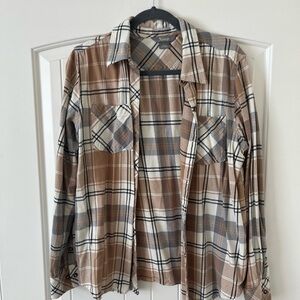Natural Plaid Flannel Shirt